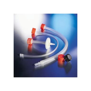 Corning CellSTACK molded Aseptic Transfer Cap, 33mm HDPE Cap with a Male MPC 3/8in ID and Female MPC End Cap, Double bagged, Sterile, 1 per bag, 4 per case