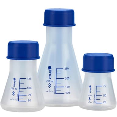 Flask Erlenmeyer w Cap, PP 100mL, 6/CS