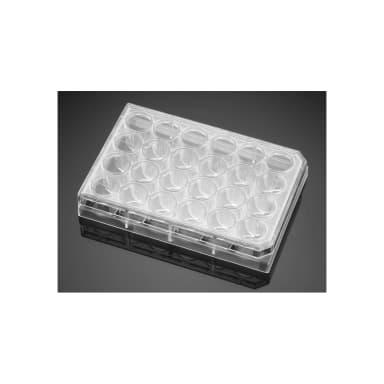 Corning BioCoat Collagen I 24 Well Clear Flat Bottom TC-Treated Multiwell Plate with Lid, 5/Case