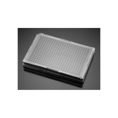 Corning BioCoat Collagen I 384 Well Black/Clear Flat Bottom TC-Treated Microplate, with Lid, 5/Pack, 50/Case