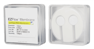 EZFlow® PES Membrane Filters, 0.45 µm, 13 mm Diameter Filter Discs, Non-Sterile, 100/PK
