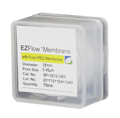 EZFlow® PES Membrane Filters, 0.45 µm, 25 mm Diameter Filter Discs, Non-Sterile, 50/PK