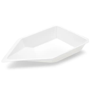 Weighing Boat Vessel, Plastic, with Pour Spout, Antistatic, PS, White/Natural, 120mL - PK/1
