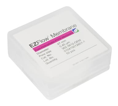 EZFlow® PTFE Hydrophobic Membrane Filters, 0.45 µm, 47 mm Diameter Filter Discs, 50/PK