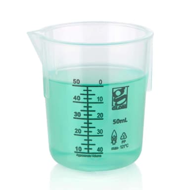 Beaker, Diamond Essentials, Griffin Style, Low Form, Printed Graduations, PP, 50mL, 12/Bag - CS/48