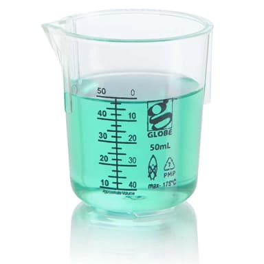 Beaker, Diamond Essentials, Griffin Style, Low Form, Printed Graduations, PMP, 50mL, 12/Bag