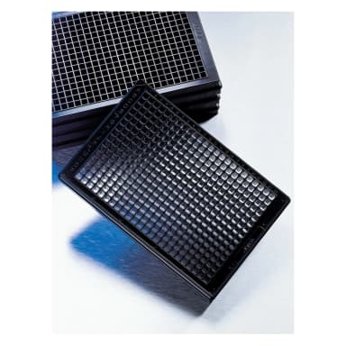 Corning 384 Well Optical Imaging Flat Clear Bottom Black Polystyrene TC-Treated Microplates, 20 per Bag, with Lid, with Generic Bar code, Sterile