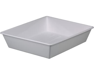 Laboratory tray, PP white, in. LxW 400x500 mm, 30l