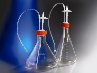 Corning 1L Polycarbonate Erlenmeyer Shake Flask with Aseptic Transfer Cap having a Dip Tube with c-Flex tubing and a Male Luer Lok Disconnect and a 0.2µm Vent,Sterile, 1/bag,4/case