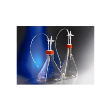Corning 3L Polycarbonate Erlenmeyer Shake Flask with Aseptic Transfer Cap having a 1/8" Dip Tube with Male Luer Lok Disconnect and a 0.2µm Vent,Sterile, 1/bag,2/case