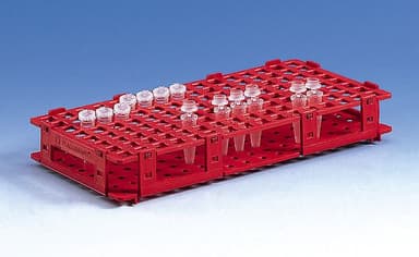 Microcentrifuge tube racks, 13mm, 84 tubes, 6x14, red, pack of 5