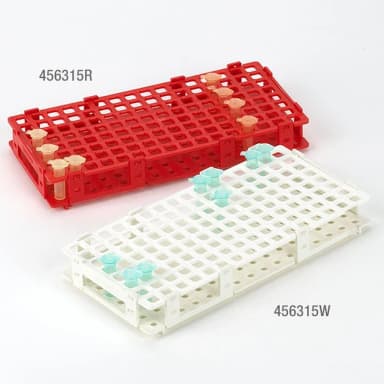 Rack, Snap Together, for 1.5mL and 2.0mL Microcentrifuge Tubes, Reinforced PP, 128-Place, Blue - CS/8