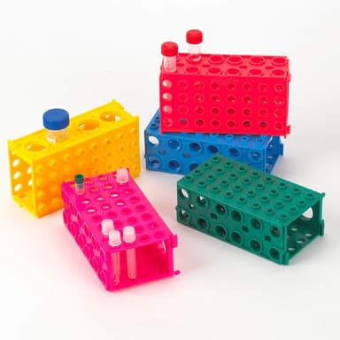 TUFFBLOK Tube Rack, 4-Way, PP, Link Together, Pink, 5/Pack - CS/20