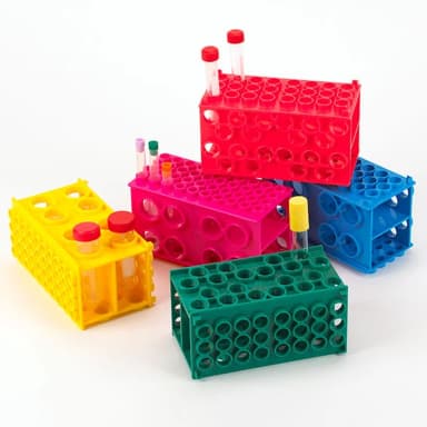 TUFFBLOK XL Tube Rack, 4-Way, PP, Blue, 5/Pack - CS/20