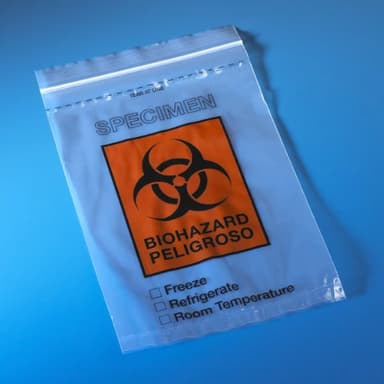 Bag, Biohazard Specimen Transport, 6" x 9", Ziplock with Score Line and Document Pouch, 100/Pack