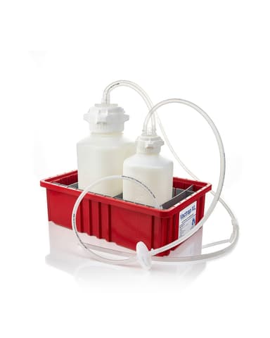 Vactrap XL™ Vacuum Trap System (Vacuum Flask) for Aspiration and Vacuum Protection, Shatterproof 4+2 Liter Aspirator Bottle Assembly with Secondary Container, Autoclavable Polypropylene (PP), 4 L Bottle with 2 L Overflow Bottle and Inline Vent Filter, 1/E