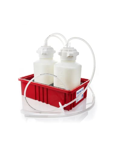 Vactrap XL™ Vacuum Trap System (Vacuum Flask Alternative) for Aspiration and Vacuum Protection, Shatterproof 4+4 Liter Aspirator Bottle Assembly with Secondary Container, Bleach Compatible HDPE, 4 L Bottle with 4 L Overflow Bottle & Inline Vent Filter, 1/