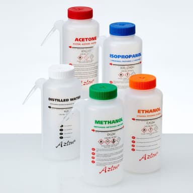 Washbottle Integ GHS Acetone, LDPE 500mL, 5/CS