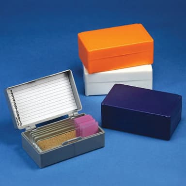 Slide Box for 12 Slides, Cork Lined, White - CS/240