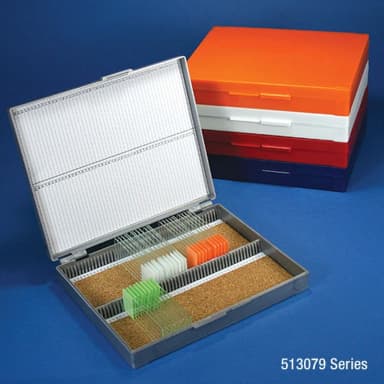 Slide Box for 100 Slides, Cork Lined, Gray - CS/60