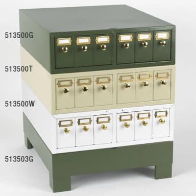 Slide Storage Cabinet, 6 Drawers, Holds up to 4500 slides, Metal, White