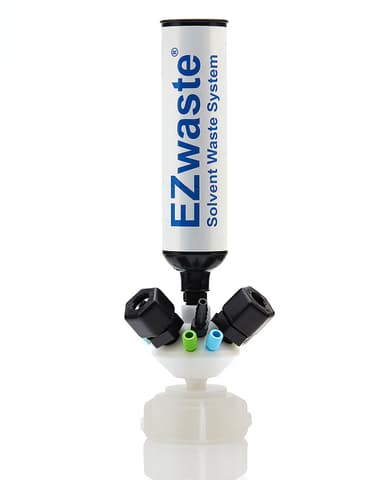 EZWaste® HPLC Universal Stackable VersaCap® 51S Solvent Waste System, Cap-Only W/ Exhaust Filter, Six(6x) Ports OD Tubing -3.2 mm (1/8") or 1.6 mm (1/16"), Three (3x) Hose Barb 3.2mm (1/8") or 9.5 mm(3/8"), Three (3x) OD Tubing 12.7 mm (1/2"), 1/EA