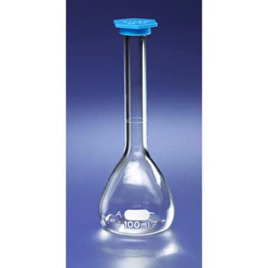 PYREX 25mL Class A Volumetric Flask with Polyethylene Snap-Cap