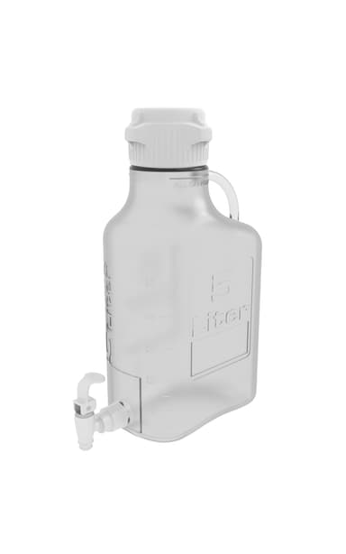 EZclear 5 L (1 Gal) BPA-Free PETG Space Saving Carboy with 83 mm (83B) VersaCap and 6.9 L Max Capacity, with Spigot and Large Pinched Handle, 1/EA