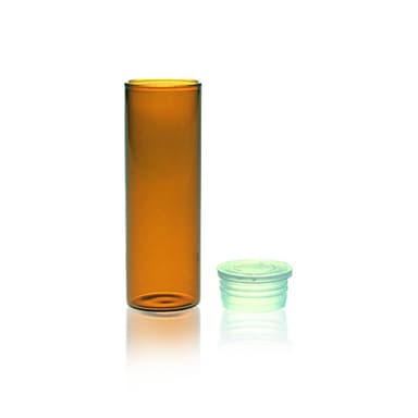 Amber Shell Plug Style Vial,SHELL,AMB,WHT PE PLUG,4ML