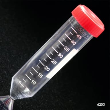 Centrifuge Tube, 50mL, with Separate Red Screw Cap, PS, Printed Graduations