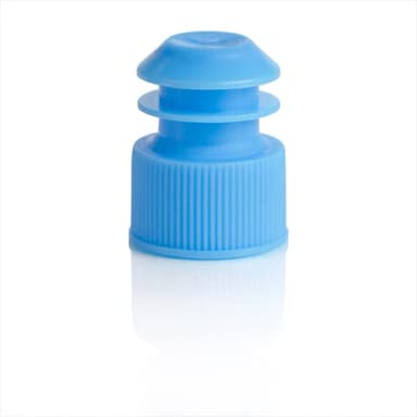 Cap, Flange Plug, 17mm, for 17mm Tubes and 15mL Centrifuge Tubes, Blue - PK/1