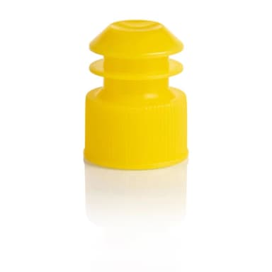 Cap, Flange Plug, 17mm, for 17mm Tubes and 15mL Centrifuge Tubes, Yellow - PK/1