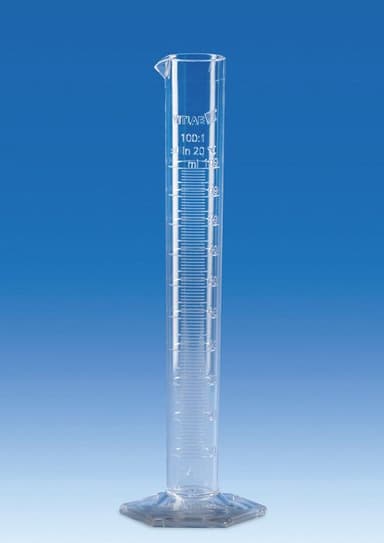 Graduated Cylinder, SAN, molded graduations, 2000mL, pack 3