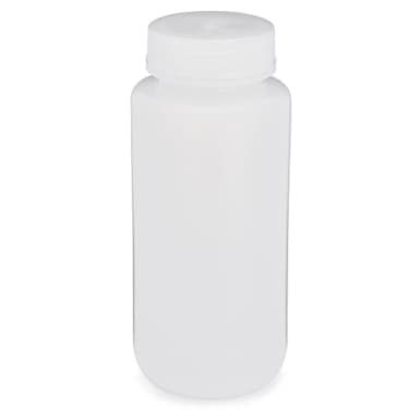 Bottle, Wide Mouth, LDPE Bottle, Attached PP Screw Cap, 500mL, 12/Pack