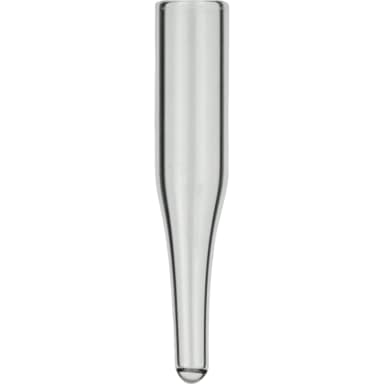 0.2 mL Insert 6 mm 31 mm clear 15 mm tip silanized