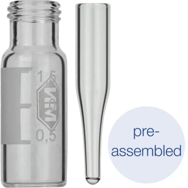 Pre-assembled vial-insert combination