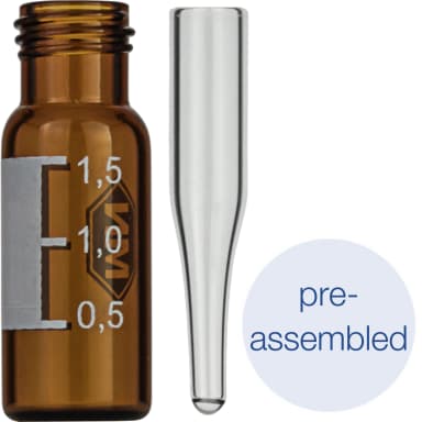 Pre-assembled vial-insert combination