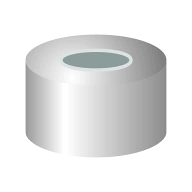 N11 Aluminium crimp cap, silver, center hole PTFE gray/Butyl beige/PTFE