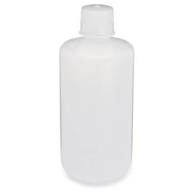 Bottle, Narrow Mouth, LDPE Bottle, Attached PP Screw Cap, 1000mL, 6/Pack