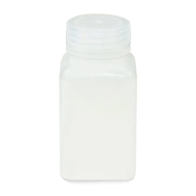 Bottle, Wide Mouth, Square, PP, Attached PP Screw Cap, 175mL, 12/Pack