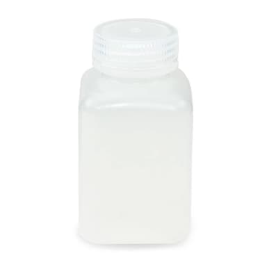 Bottle, Wide Mouth, Square, PP, Attached PP Screw Cap, 250mL, 12/Pack