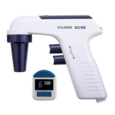 SCI-Fill Motorized Pipette Filler, c/w 2 x 0.45um Filters, AC Charger & Wall Stand, 110-220V, 50/60Hz, Euro Plug