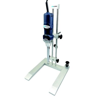 D500 Homogenizer Package - Drive Motor DS-500/2 20mm dia. generator, with S20F/ER20 flat head-open slot fine generator, 215mm immerse length, for water in oil or oil in water emulsions, volumes 10-5000ml and with H-600 stand 110V, 60Hz, US Plug
