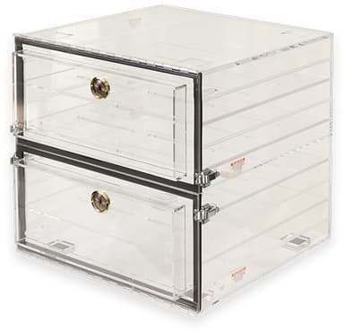 Clear Acrylic Desiccators, 24" x 18" x 1/4" Clear Perforated Shelf