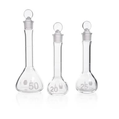 Serialized and Certified Volumetric Flask, Class A, Heavy Duty, Wide-Mouth, with Pennyhead Glass Stopper,2000ML