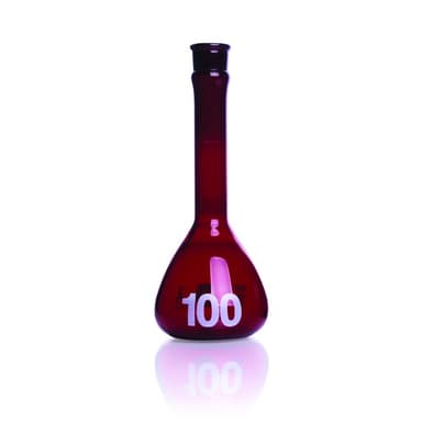 Volumetric Flask, Amber, Class A, Heavy Duty, Wide Mouth, without Stopper,RAYSORB,,100ML