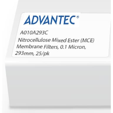 Nitrocellulose Mixed Ester (MCE) Membrane Filters, 0.1 Micron, 293mm, 25/pk