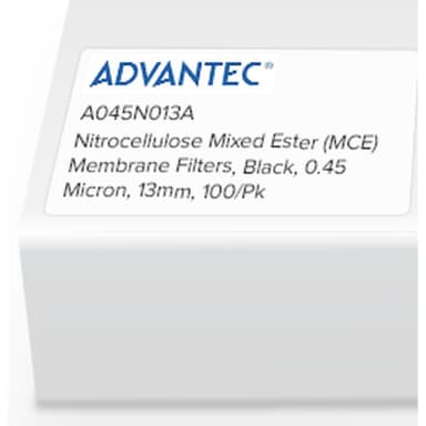 Nitrocellulose Mixed Ester (MCE) Membrane Filters, Black, 0.45 Micron, 13mm, 100/Pk