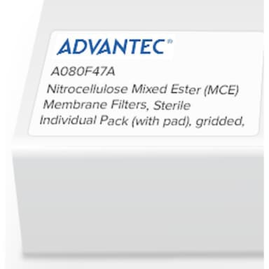 Nitrocellulose Mixed Ester (MCE) Membrane Filters, Sterile Individual Pack (with pad), gridded, 0.8 Micron, 47mm, 100/Pk