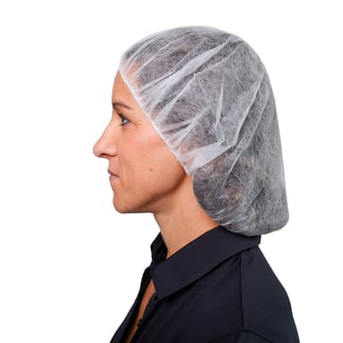 Polypropylene Bouffant, Pleated, White, 10/100, 21"